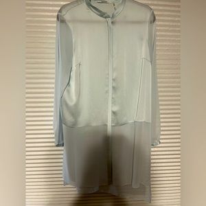 EUC Mint Green Sheer Tahari Tunic Blouse Large